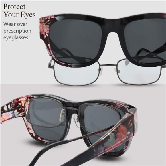 High Definition Polarized Wrap Around Shield Sunglasses for Glasses